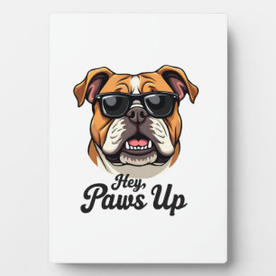 Hey Paws Up Vintage Bulldog met zonnebril Grappig  Fotoplaat