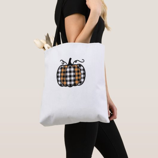 Hey Pompoen Buffel Plaid voor Herfst Herfst Thanks Tote Bag (Dichtbij)