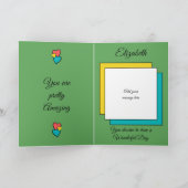 Hey prachtige harten sterren foto groene verjaarda kaart (Binnen)