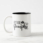 Hey Pumpkin Halloween Black Tweekleurige Koffiemok (Links)