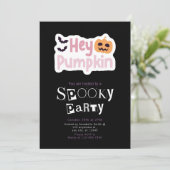 Hey Pumpkin Jack Moderne Minimalistische Halloween Kaart (Staand voorkant)