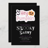 Hey Pumpkin Jack Moderne Minimalistische Halloween Kaart (Voorkant / Achterkant)