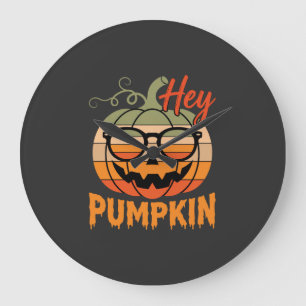 Hey Pumpkin Retro Halloween Zonnebril Grote Klok