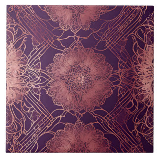 Hey Rosegold Floral AI kunst Tegeltje