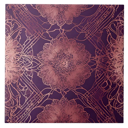 Hey Rosegold Floral AI kunst Tegeltje (Voorkant)