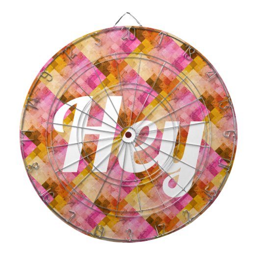 Hey Roze Aquarel Geometrisch Patroon Dartbord (Voorkant)