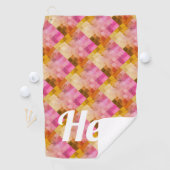 Hey Roze Aquarel Geometrisch Patroon Golfhanddoek (Insitu)