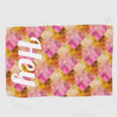 Hey Roze Aquarel Geometrisch Patroon Golfhanddoek (Horizontaal)