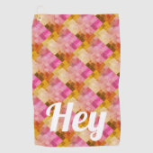 Hey Roze Aquarel Geometrisch Patroon Golfhanddoek (Voorkant)
