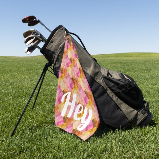 Hey Roze Aquarel Geometrisch Patroon Golfhanddoek (Groen)