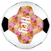 Hey Roze Aquarel Geometrisch Patroon Voetbal (Gedraaid)