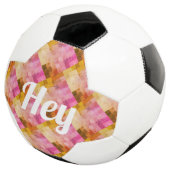Hey Roze Aquarel Geometrisch Patroon Voetbal (Drie kwart)