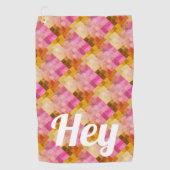 Hey Roze Waterverf geometrisch patroon Golfhanddoek (Voorkant)
