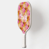 Hey Roze Waterverf geometrisch patroon Pickleball Paddle (Links)