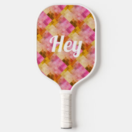 Hey Roze Waterverf geometrisch patroon Pickleball Paddle