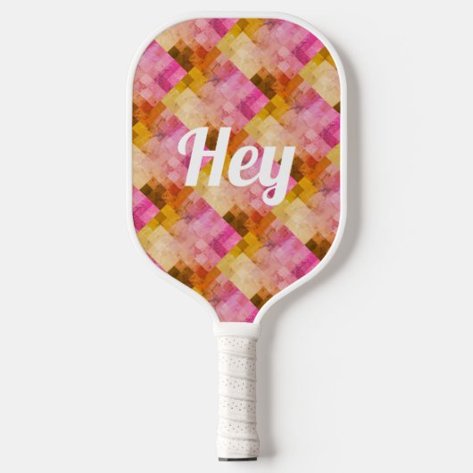 Hey Roze Waterverf geometrisch patroon Pickleball Paddle (Voorkant)