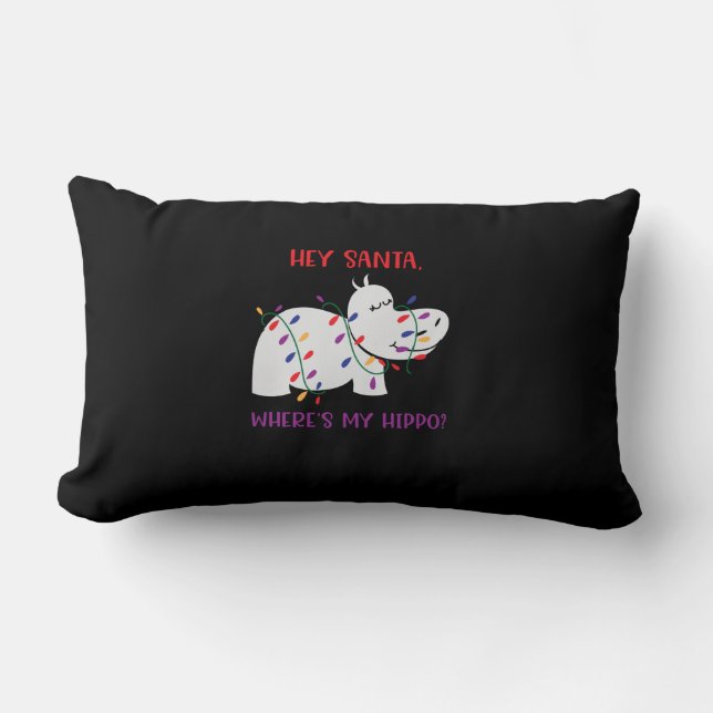 Hey Santa, waar is mijn hippo 2 Kussen (Voorkant)