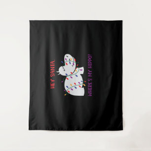 Hey Santa, waar is mijn hippo 2 Wandkleed