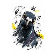 Hey Sassy Duif Portret – Krachtige Handgetekende V