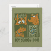 Hey Scooby-Doo Tribal Square Graphic Briefkaart (Voorkant / Achterkant)