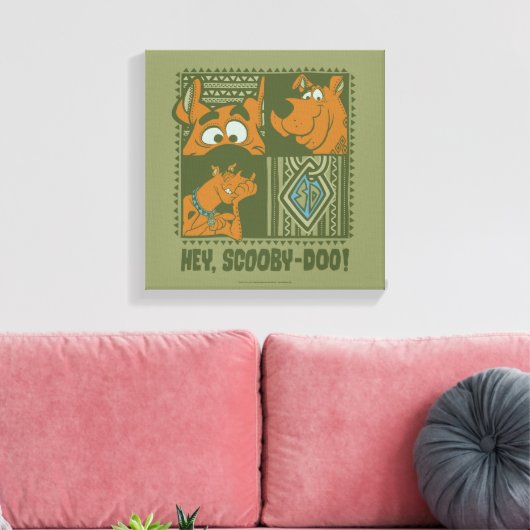 Hey Scooby-Doo Tribal Square Graphic Canvas Afdruk (Insitu (Woonkamer))