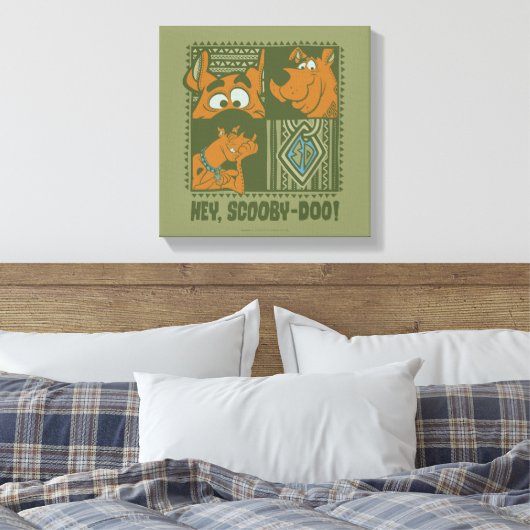 Hey Scooby-Doo Tribal Square Graphic Canvas Afdruk (Insitu (Slaapkamer))