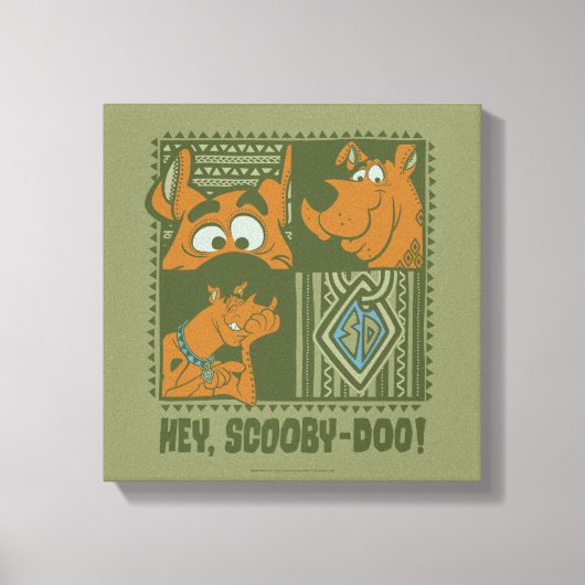 Hey Scooby-Doo Tribal Square Graphic Canvas Afdruk (Voorkant)