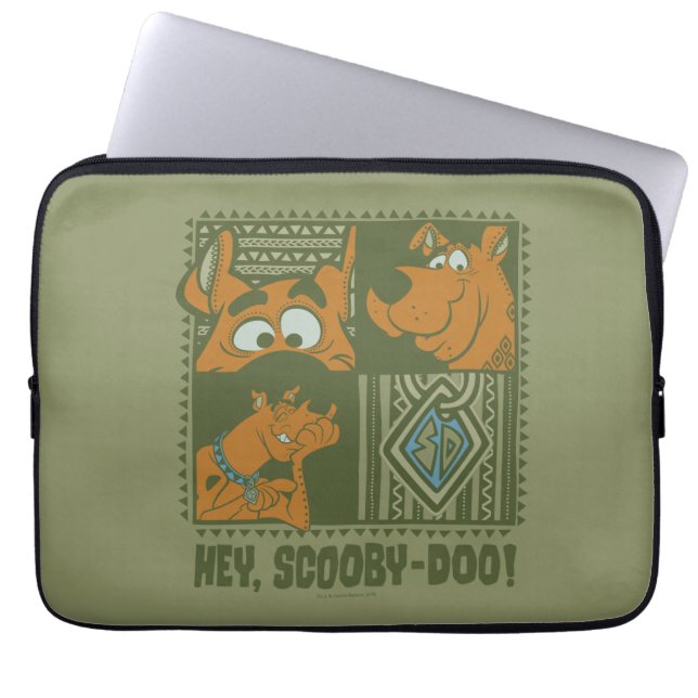 Hey Scooby-Doo Tribal Square Graphic Laptop Sleeve (Voorkant)