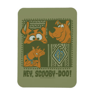 Hey Scooby-Doo Tribal Square Graphic Magneet