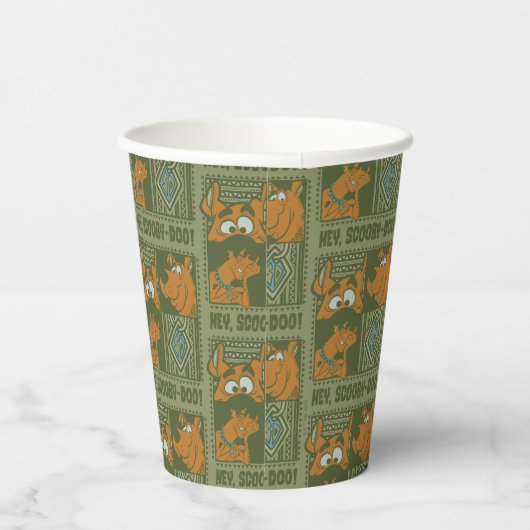 Hey Scooby-Doo Tribal Square Graphic Papieren Bekers (Rechts)