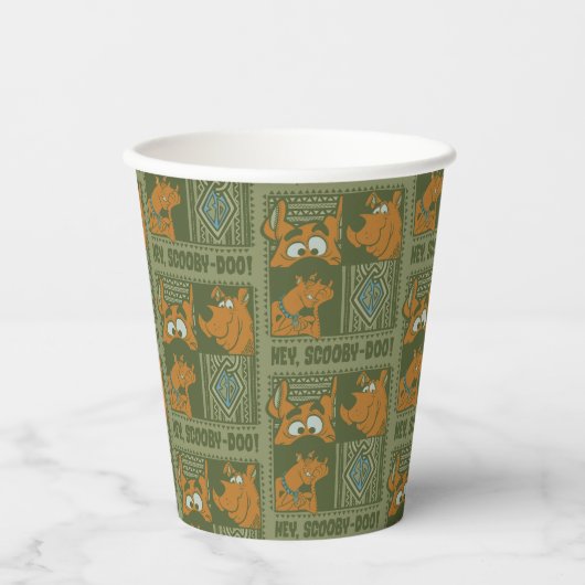Hey Scooby-Doo Tribal Square Graphic Papieren Bekers (Voorkant)