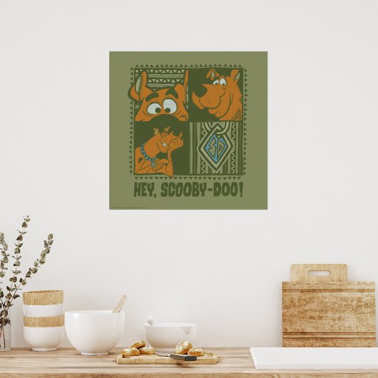 Hey Scooby-Doo Tribal Square Graphic Poster (Keuken)
