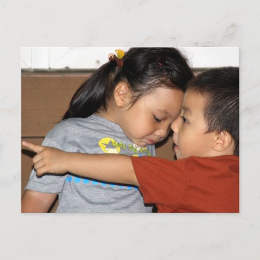 Hey Sis Kijk! Taiwanese kleine broer&zuster Briefkaart (Voorkant)