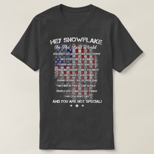 Hey Snowflake in het echte wereldveteranenleger T-shirt (Design voorkant)