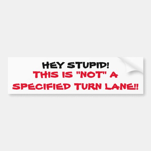HEY STUPID BUMPERSTICKER VOOR HONKERS (Voorkant)