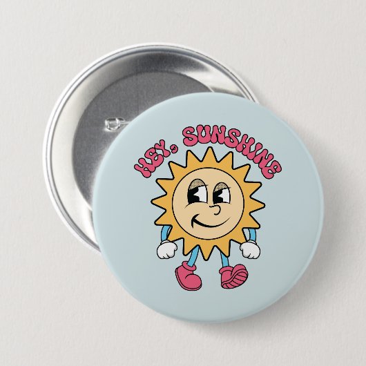 Hey, Sunshine - Zomervibes Ronde Button 7,6 Cm (Voorkant /achterkant)