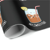 Hey Swee-Tea Funny Sweet Tea Pun Dark BG Cadeaupapier (Rol Hoek)