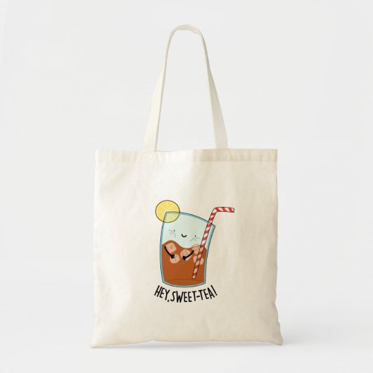 Hey Swee-Tea Funny Sweet Tea Pun Tote Bag (Voorkant)