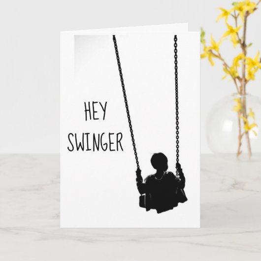 HEY ***SWINGER*** HAPPY **40th** VERJAARDAG Kaart (Gele Bloem)