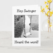 HEY SWINGER HOOR HET NIEUWS DAT JE 40 BENT! BIRTHD KAART (Gele Bloem)