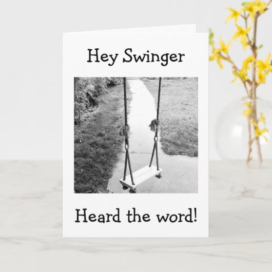 HEY SWINGER HOOR HET NIEUWS DAT JE 40 BENT! BIRTHD KAART (Gele Bloem)