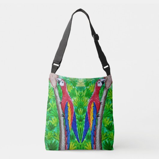 Hey, There’s a Scarlet Macaw in That Tree!  Crossbody Tas (Voorkant)