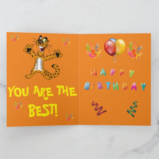 HEY TIGROTTO Boy Birthday Card Kaart (Binnen)