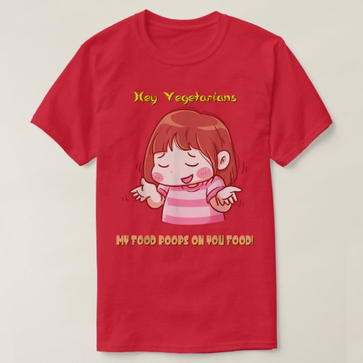 Hey Vegetari  Novelty Funny Sayin T-shirt (Design voorkant)