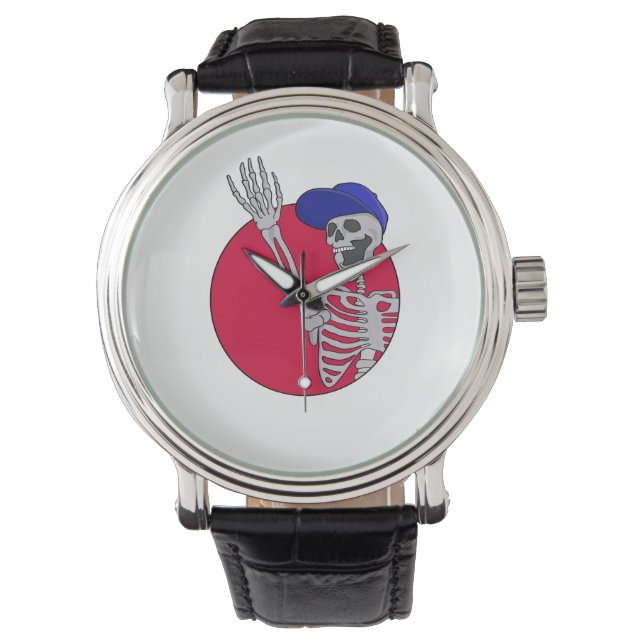 Hey Vrienden Cool en Grappig Skelet Horloge (Voorkant)