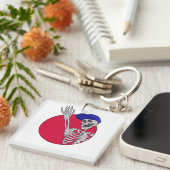 Hey Vrienden Cool en Grappig Skelet Sleutelhanger (Voorkant Rechts)