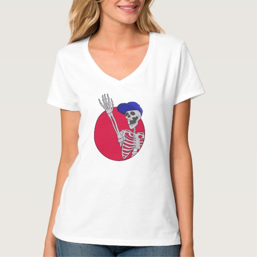 Hey Vrienden Cool en Grappig Skelet T-shirt (Voorkant)