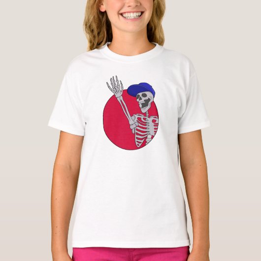Hey Vrienden Cool en Grappig Skelet T-shirt (Voorkant)