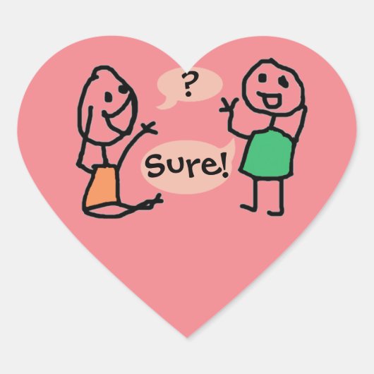 Hey Wanna Heart Sticker door RoseWrites (Voorkant)