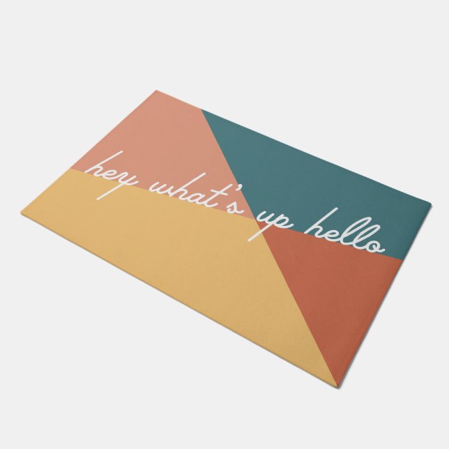 Hey Whatsup Hallo Welkom Mat (Schuin)